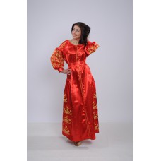 Embroidered dress "Glossy Red"